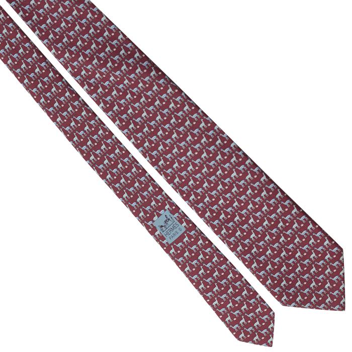 Hermes Men's Silk Tie Whimsical Alpacas Pattern 605920 | Necktie Cravate