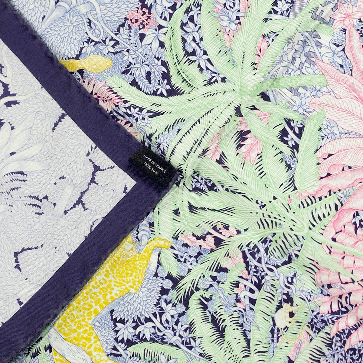 Hermes Scarf "Faubourg Tropical" by Théo de Gueltzl and Octave Marsal 90cm Silk Wash Scarf | Carre Foulard