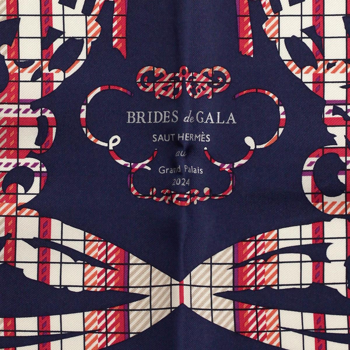 Hermes Scarf 45cm "Brides de Gala Saut Hermes au Grand Palais" by Hugo Grygkar Silk Gavroche