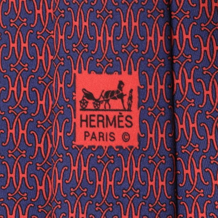 Hermes Men's Silk Tie Geometric H Pattern 7169 | Necktie Cravate
