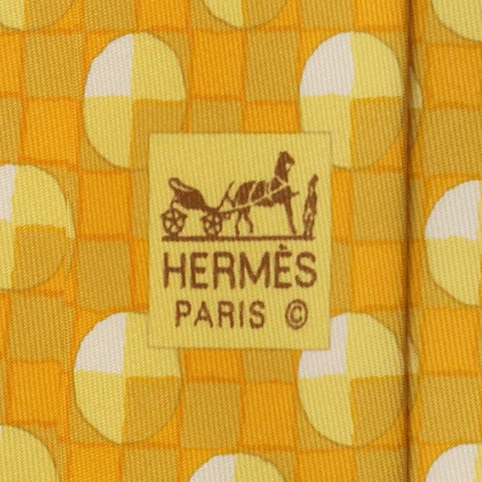 Hermes Men's Silk Tie Twillpop Geometric Pattern 5312