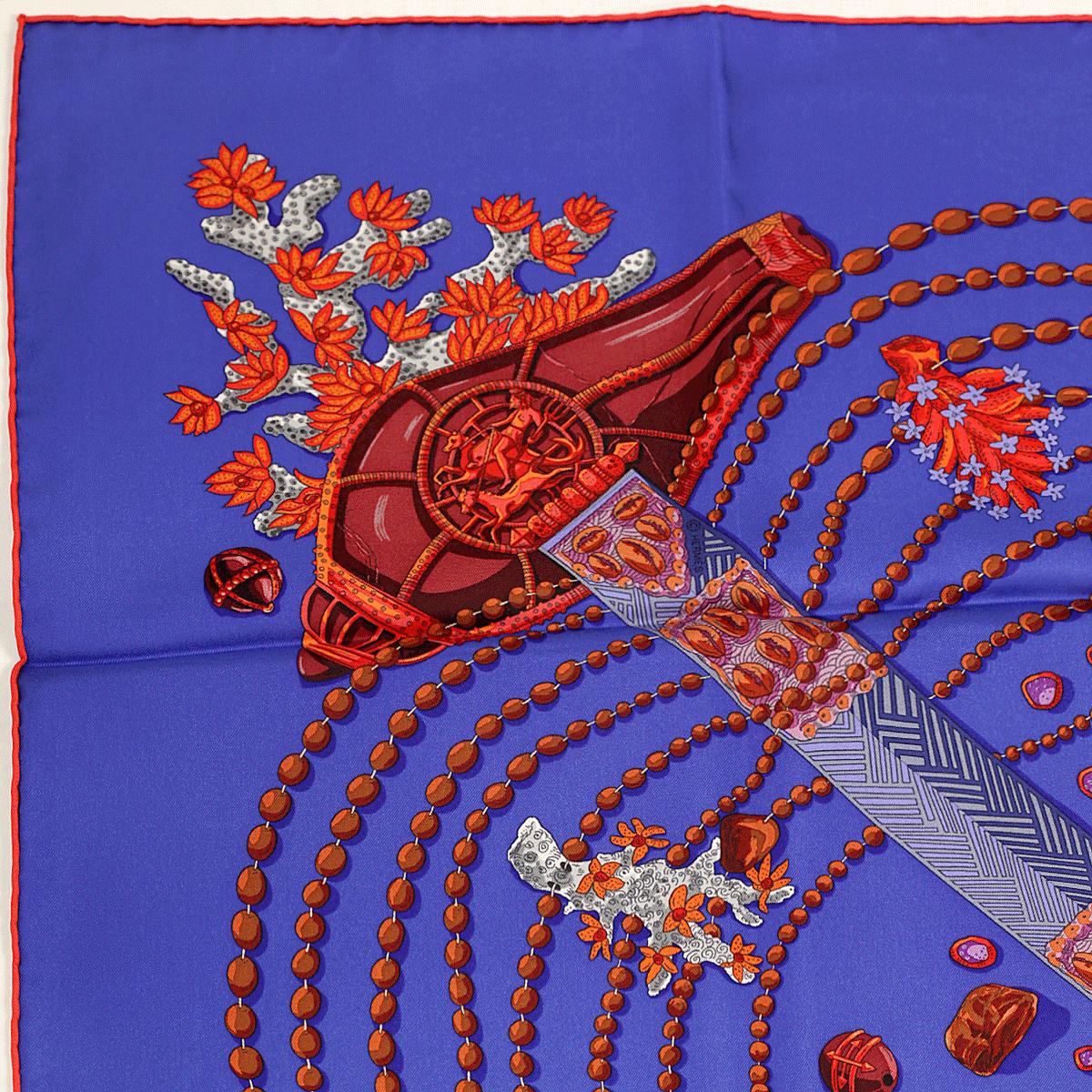 Hermes Scarf "Chemins de Corail" by Annie Faivre 90cm Silk | Carre Foulard