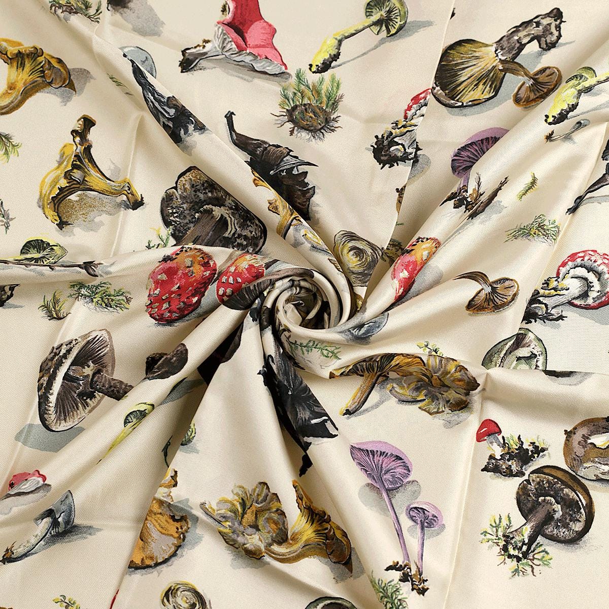 Hermes Scarf "Champignons" by Anne Gavarni & Françoise De La Perriere 90cm Silk | Carre Foulard