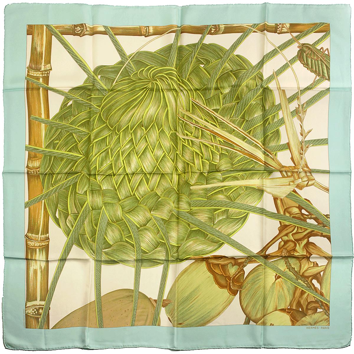 Hermes Scarf "Jardin Creole" by Valerie Dawlat Dumoulin Vintage 90cm Silk | Carre Foulard