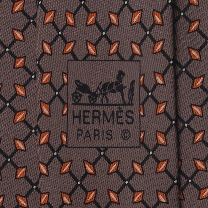 Hermes Men's Silk Tie Geometric Pattern 5060 | Necktie Cravate