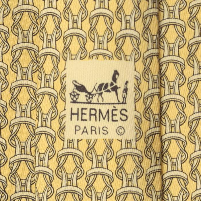 Hermes Men's Silk Tie Equestrian Geometric Pattern 7885 | Necktie Cravate