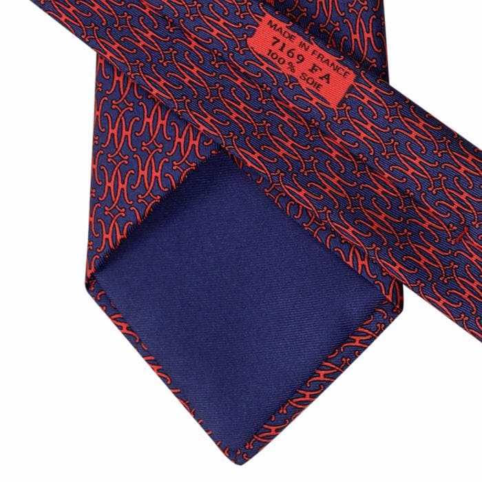 Hermes Men's Silk Tie Geometric H Pattern 7169 | Necktie Cravate