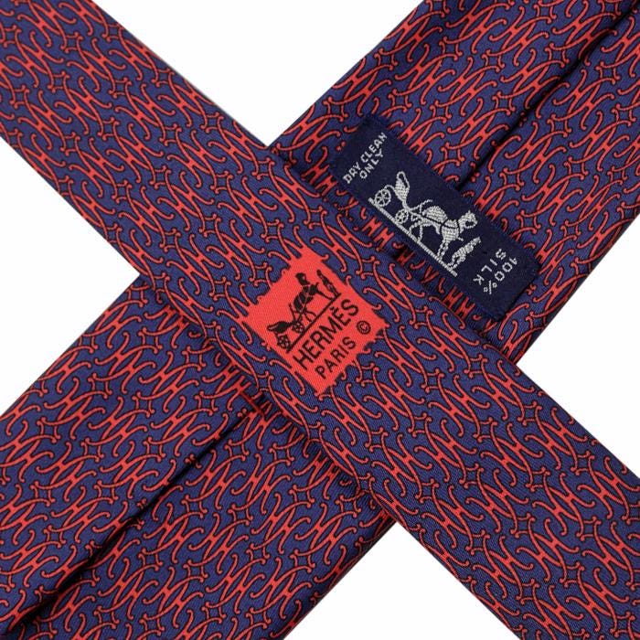 Hermes Men's Silk Tie Geometric H Pattern 7169 | Necktie Cravate