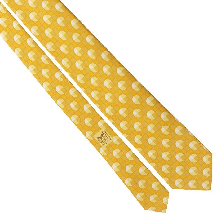 Hermes Men's Silk Tie Twillpop Geometric Pattern 5312