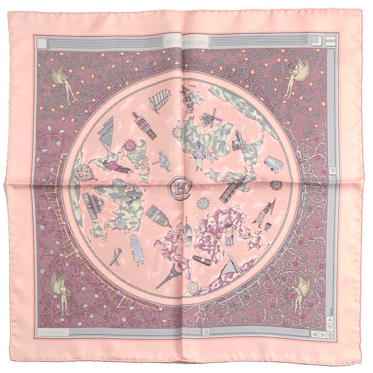 Hermes Scarf 45cm "www.Hermes.com" by Christine Henry Silk Gavroche
