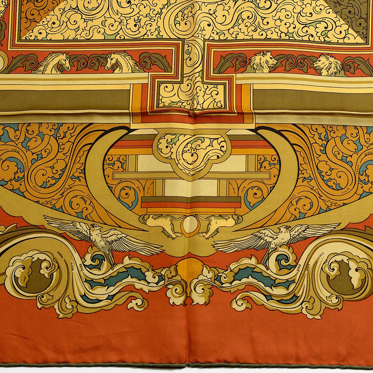 Hermes Scarf "Animaux Solaires" by Zoe Pauwels Vintage 90cm Silk | Carre Foulard