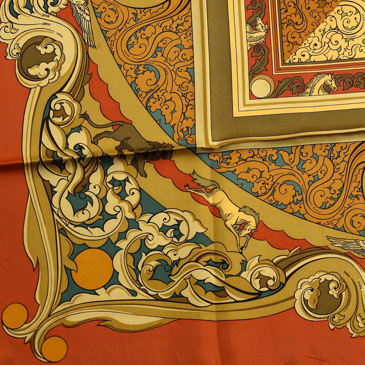 Hermes Scarf "Animaux Solaires" by Zoe Pauwels Vintage 90cm Silk | Carre Foulard