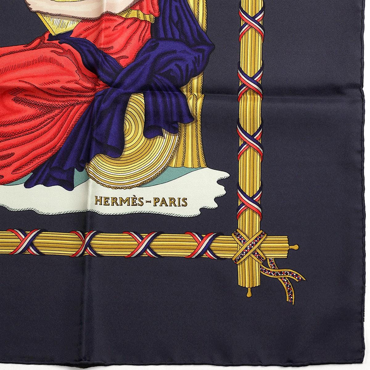Hermes Scarf "1789 Liberte Egalite Fraternite" by Joachim Metz Vintage 90cm Silk | Carre Foulard