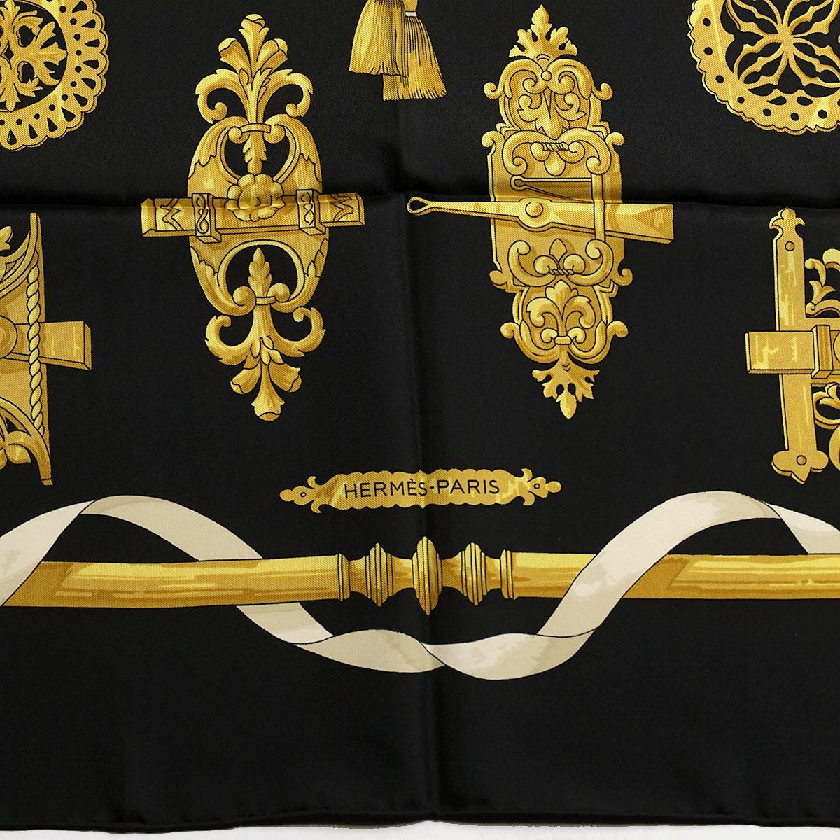 Hermes Scarf "Ferronnerie" by Caty Latham Vintage 90cm Silk | Foulard Carre