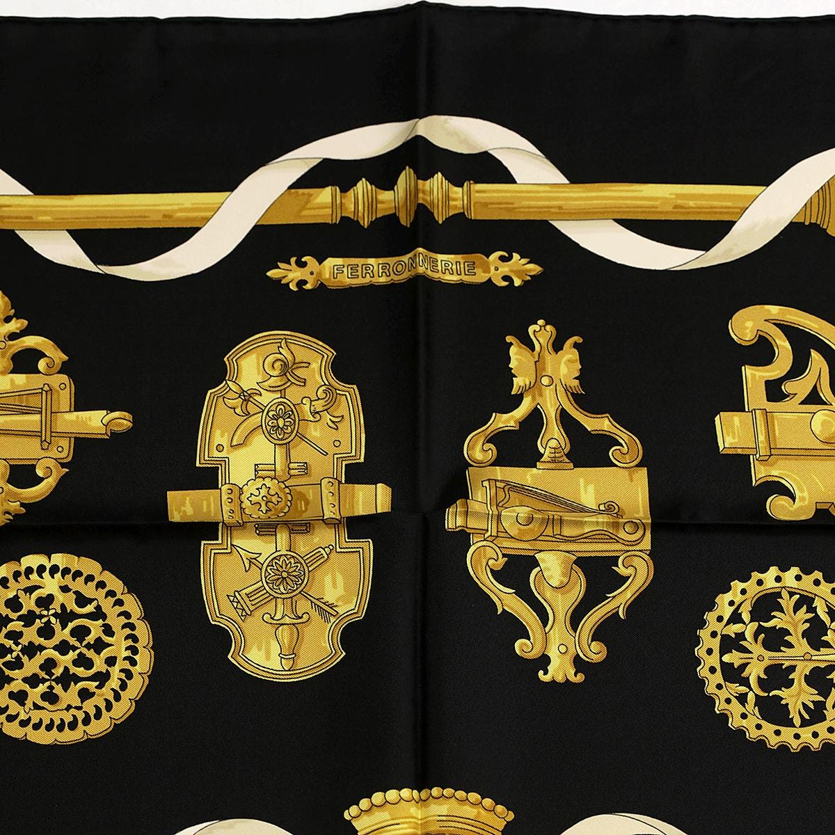 Hermes Scarf "Ferronnerie" by Caty Latham Vintage 90cm Silk | Foulard Carre