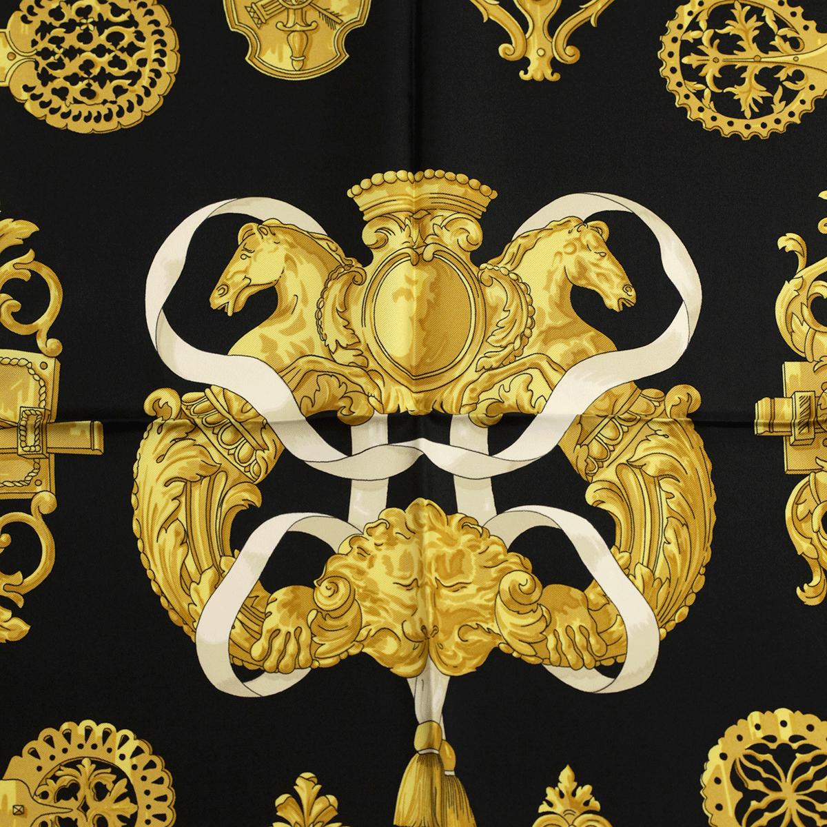 Hermes Scarf "Ferronnerie" by Caty Latham Vintage 90cm Silk | Foulard Carre