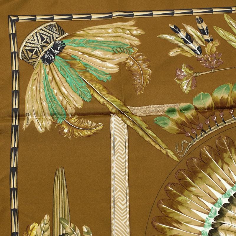 Hermes Scarf "Brazil" by Laurence Bourthoumieux Vintage 90cm Silk | Carre Foulard