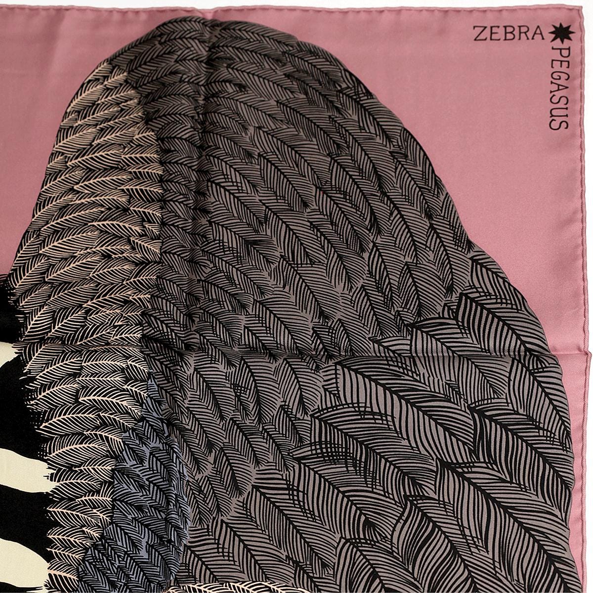 Hermes Scarf "Zebra Pegasus" by Alice Shirley 90cm Silk | Carre Foulard