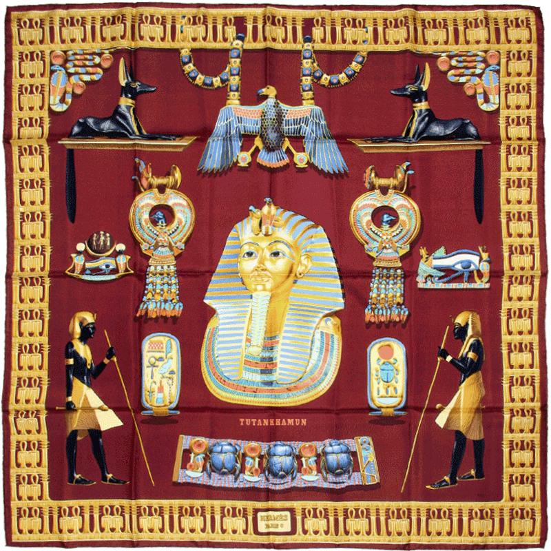 Hermes Scarf "Tutankhamun" by Vladimir Rybaltchenko 90cm Silk | Foulard Carre