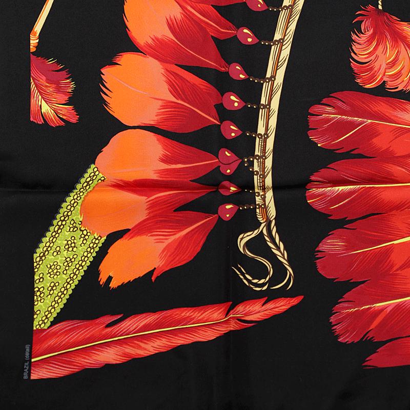 Hermes Scarf "Brazil II" by Laurence Bourthoumieux Vintage 90cm Silk | Carre Foulard
