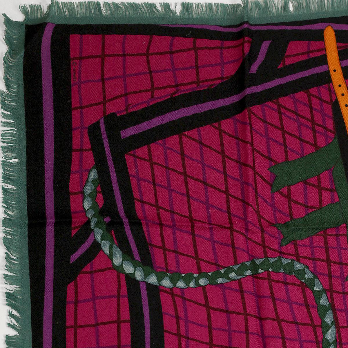 Hermes Scarf "Bete de Concours" by Anamorphee 90cm Cashmere Frange | Carre Foulard