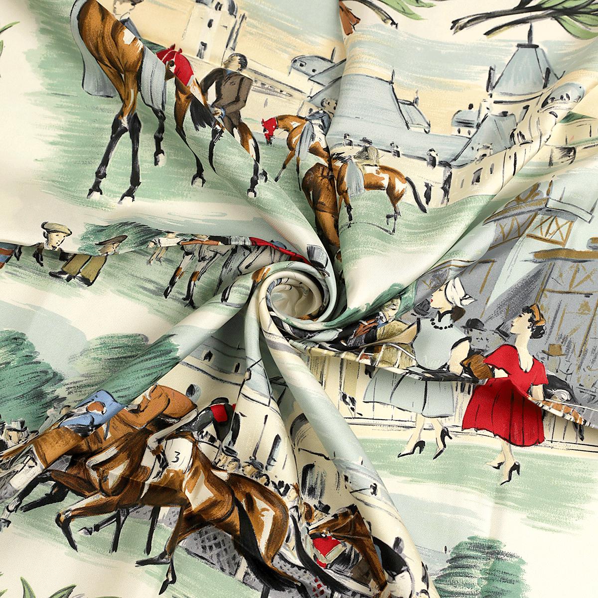Hermes Scarf "Chantilly" by Maurice Tranchant 90cm Silk | Carre Foulard