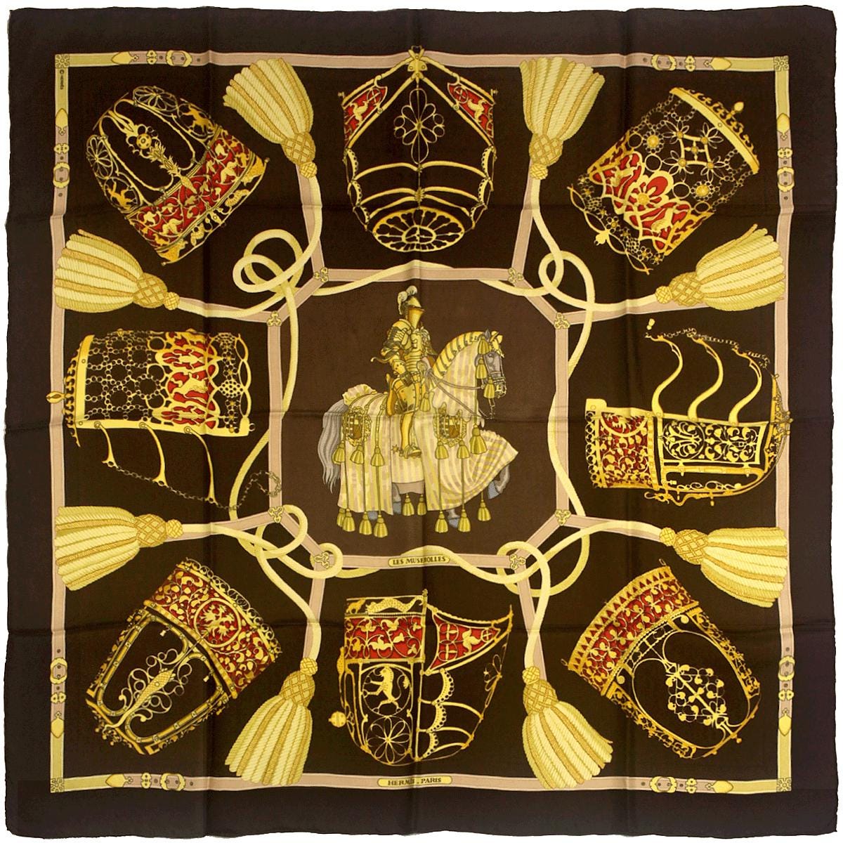 Hermes Scarf "Les Muserolles" by Christiane Vauzelles 90cm Silk | Carre Foulard