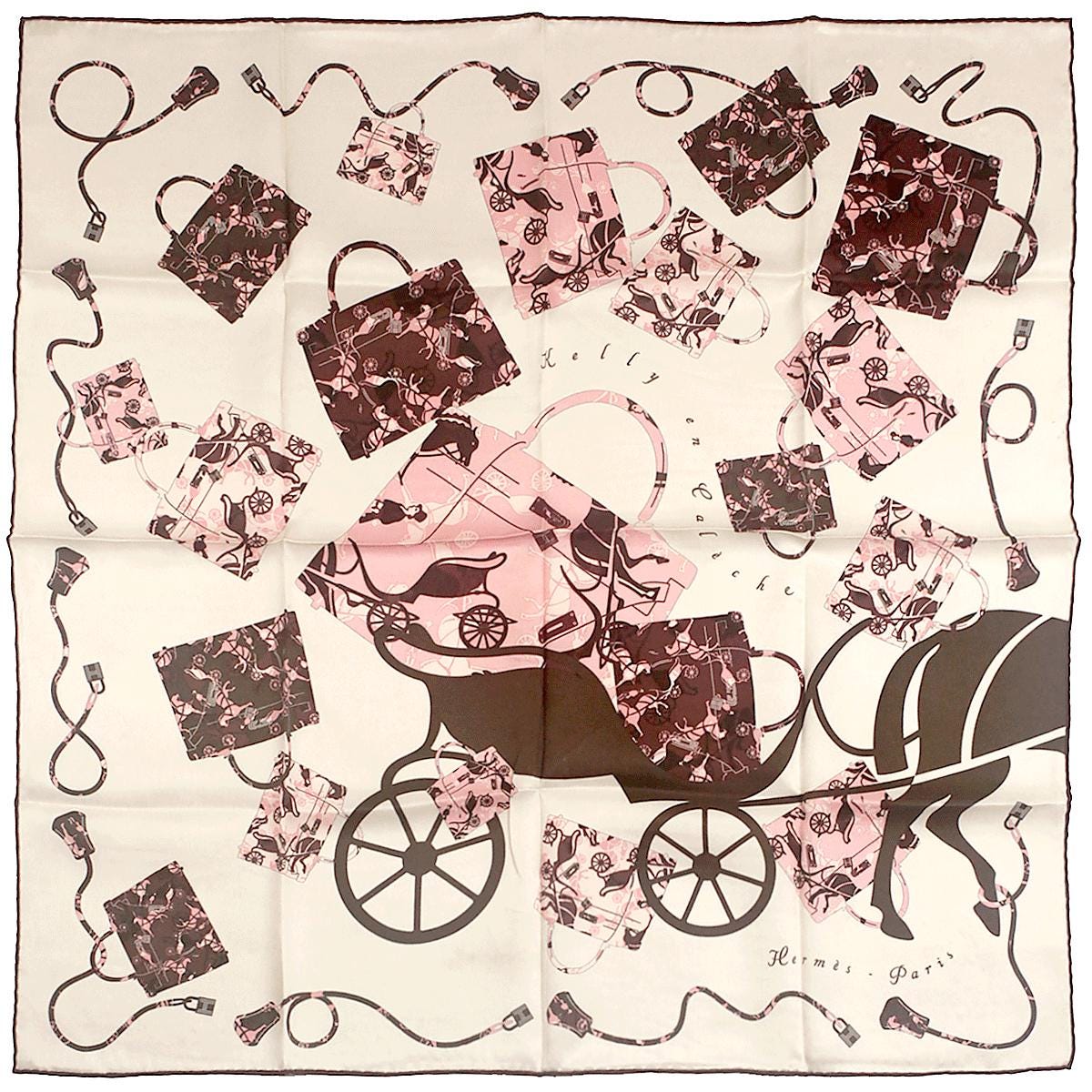 Hermes Scarf 70cm "Kelly en Caleche" by Cyrille Diatkine Silk | Carre Foulard