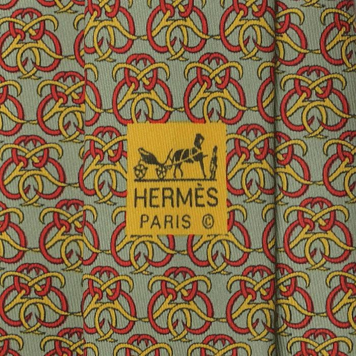 Hermes Men's Silk Tie Geometric Pattern 7572 | Necktie Cravate
