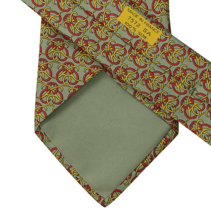 Hermes Men's Silk Tie Geometric Pattern 7572 | Necktie Cravate