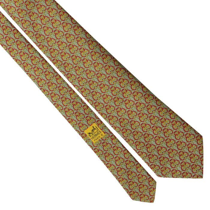 Hermes Men's Silk Tie Geometric Pattern 7572 | Necktie Cravate