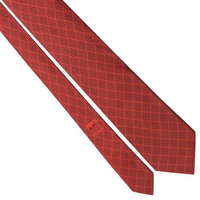 Hermes Men's Silk Tie Geometric Pattern 5040 | Necktie Cravate