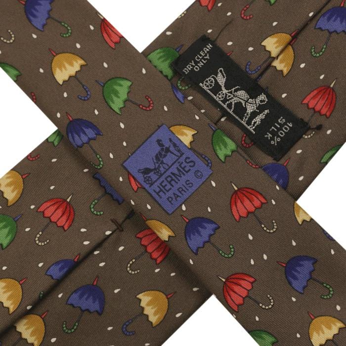 Hermes Men's Silk Tie Umbrellas Pattern 7431 | Necktie Cravate