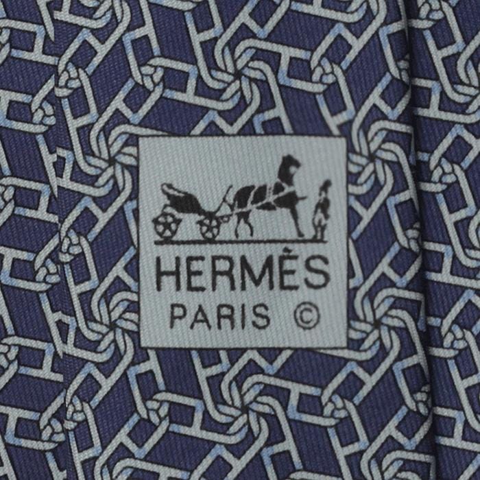 Hermes Men's Silk Tie Chaine d'Ancre Pattern 5450 | Necktie Cravate