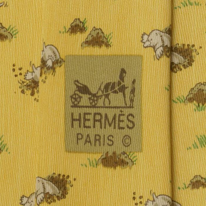 Hermes Men's Silk Tie Whimsical Moles Pattern 7794 | Necktie Cravate