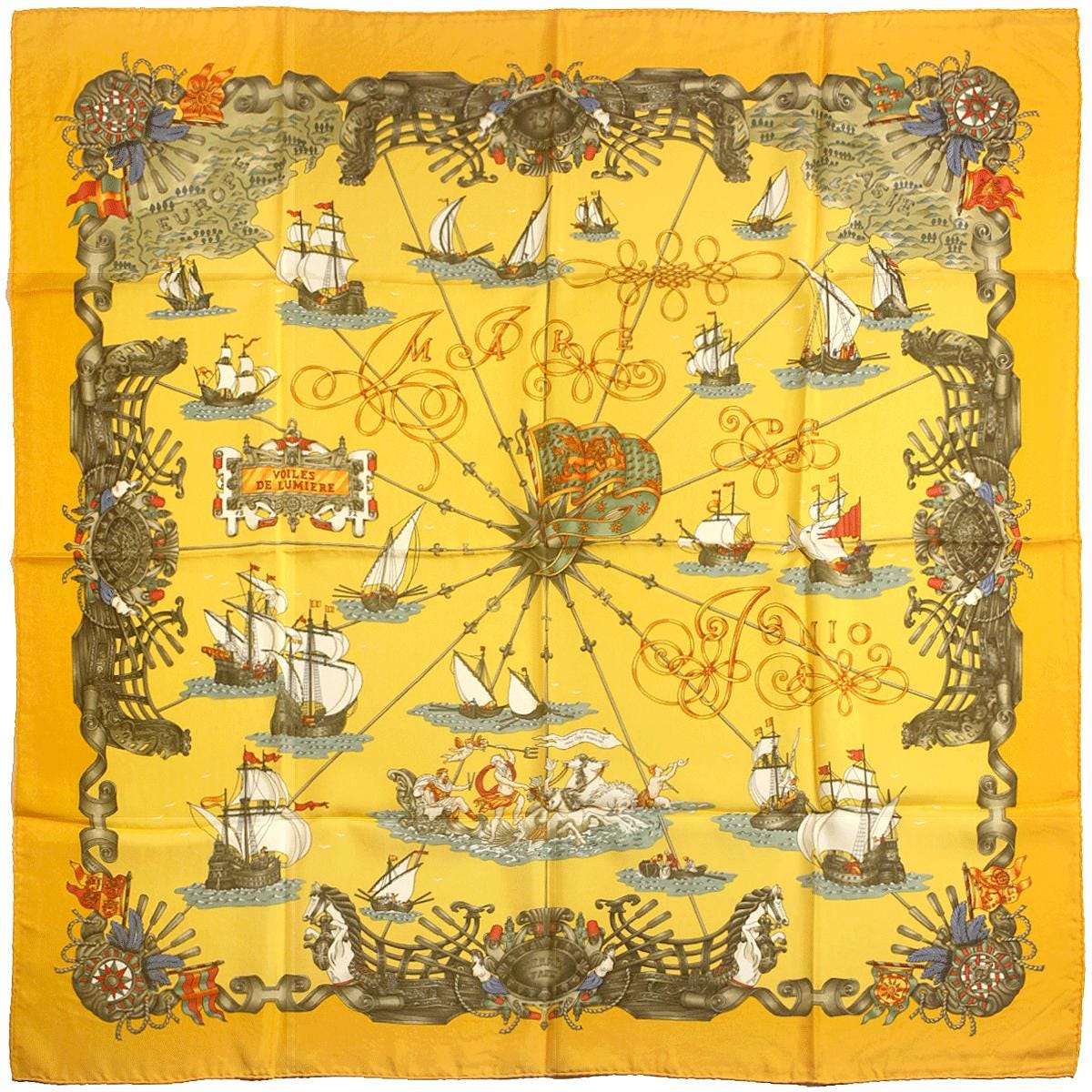 Hermes Scarf "Voiles de Lumiere" by Joachim Metz 90cm Silk | Carre Foulard
