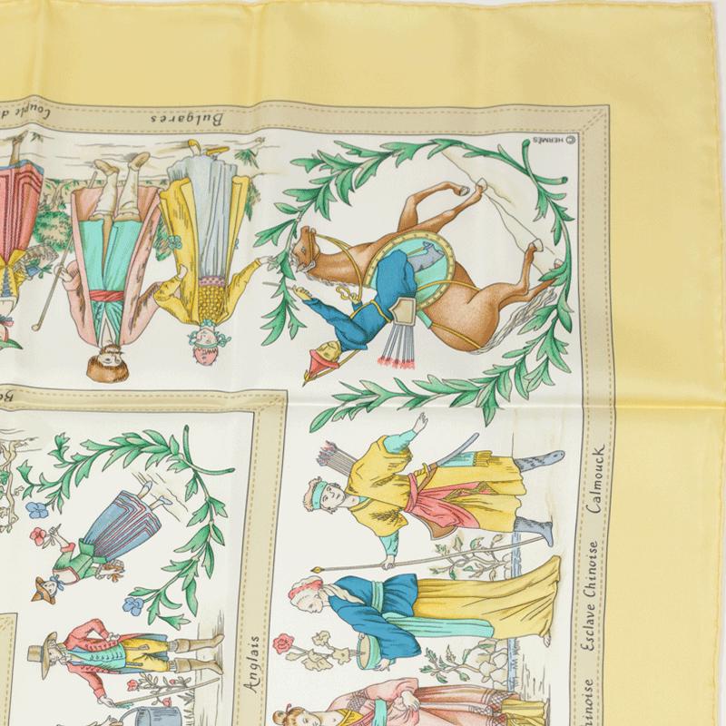 Hermes Scarf "Costumes Civils Actuels" by Françoise De La Perriere 90cm Silk | Carre Foulard