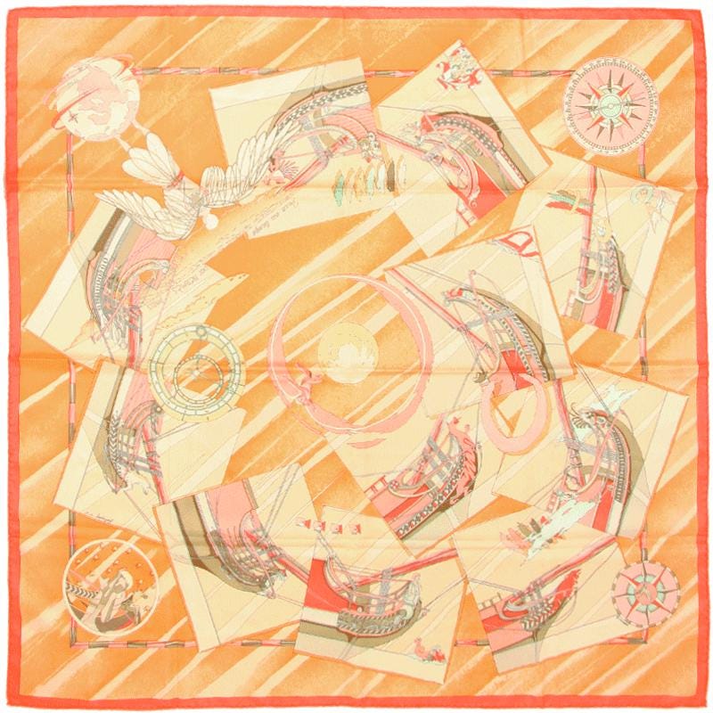 Hermes Scarf "Face au Large" by Dominik Jarlegant 90cm Silk | Carre Foulard