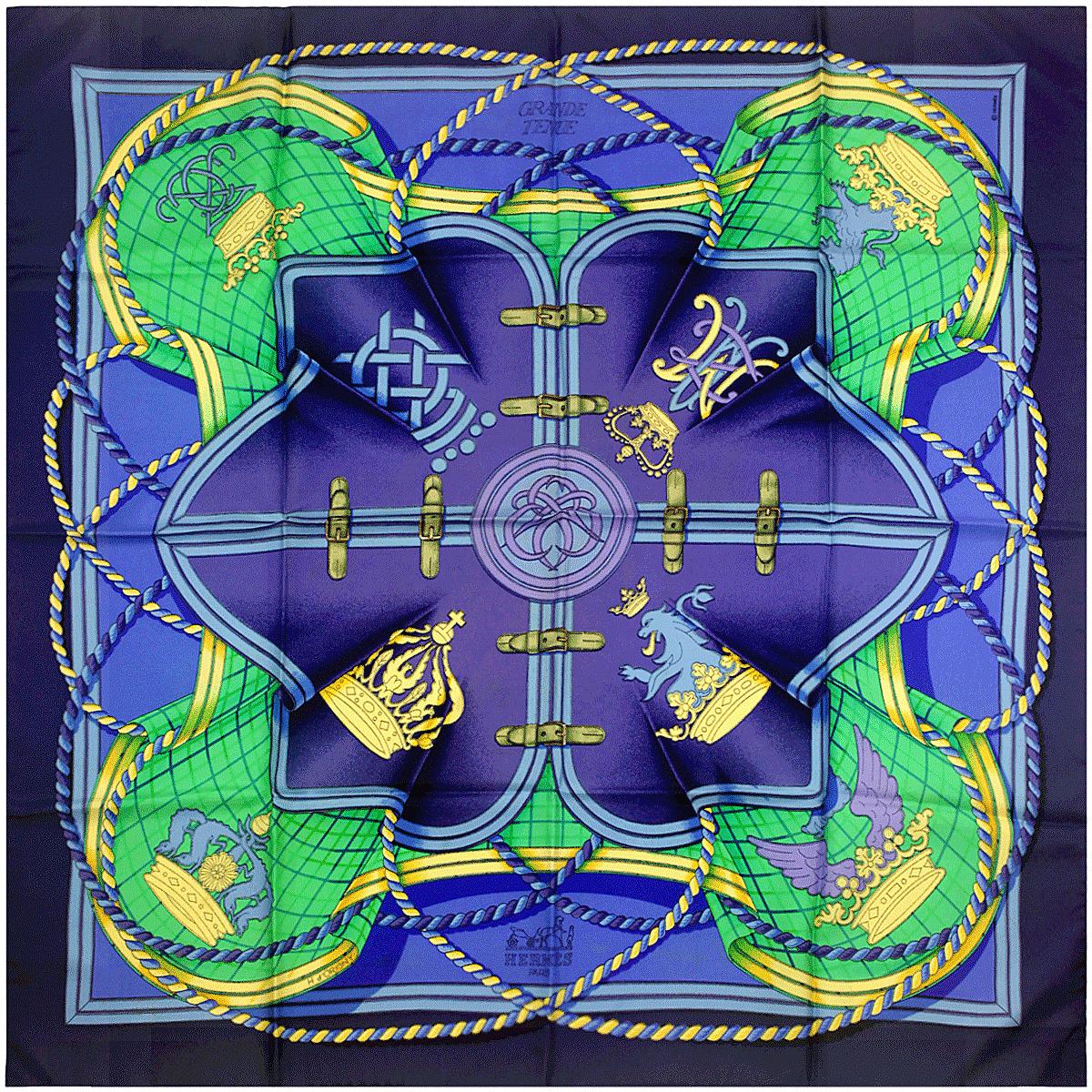 Hermes Scarf "Grande Tenue" by Henri d'Origny 90cm Silk | Carre Foulard