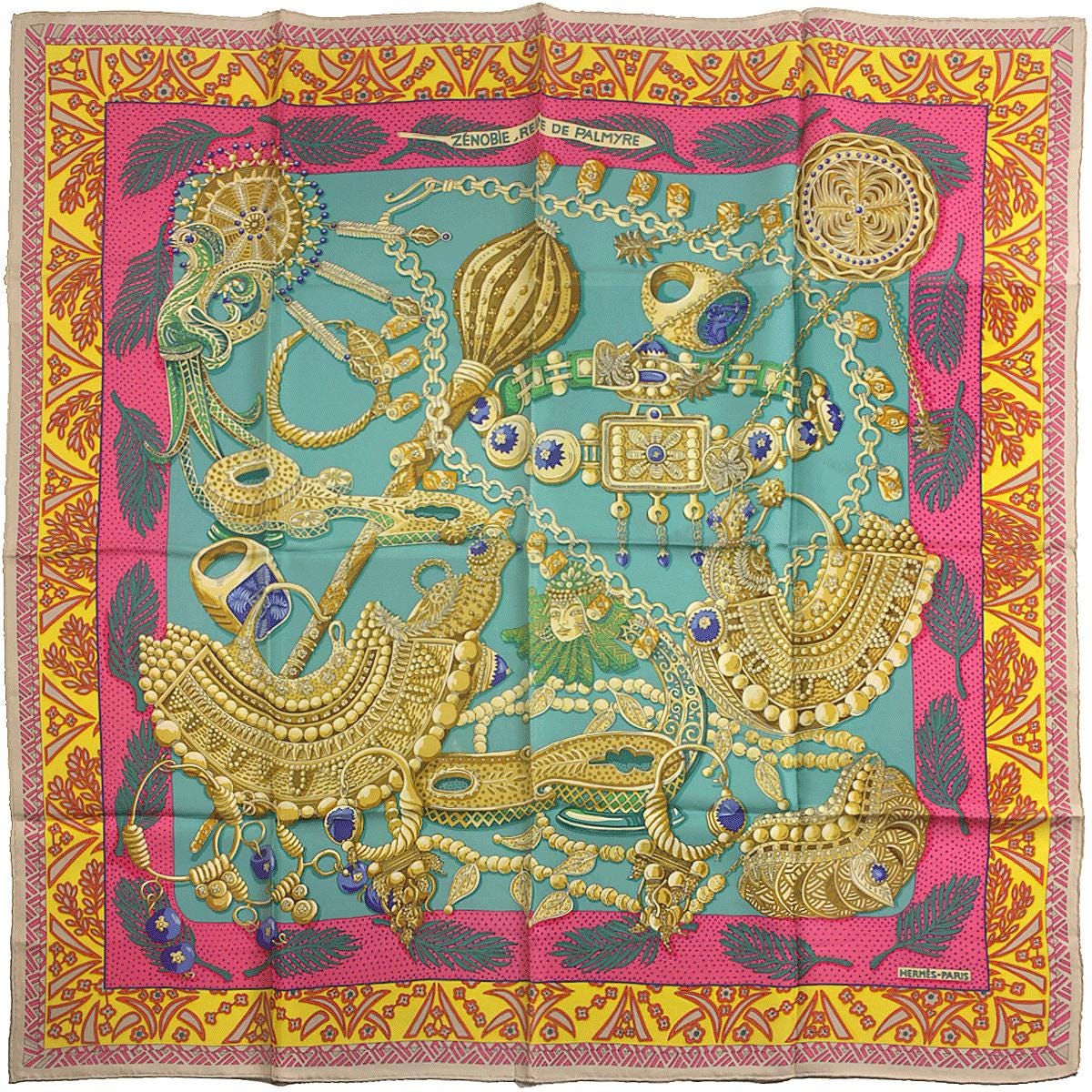 Hermes Scarf "Reine de Palmyre" by Annie Faivre 90cm Silk | Carre Foulard