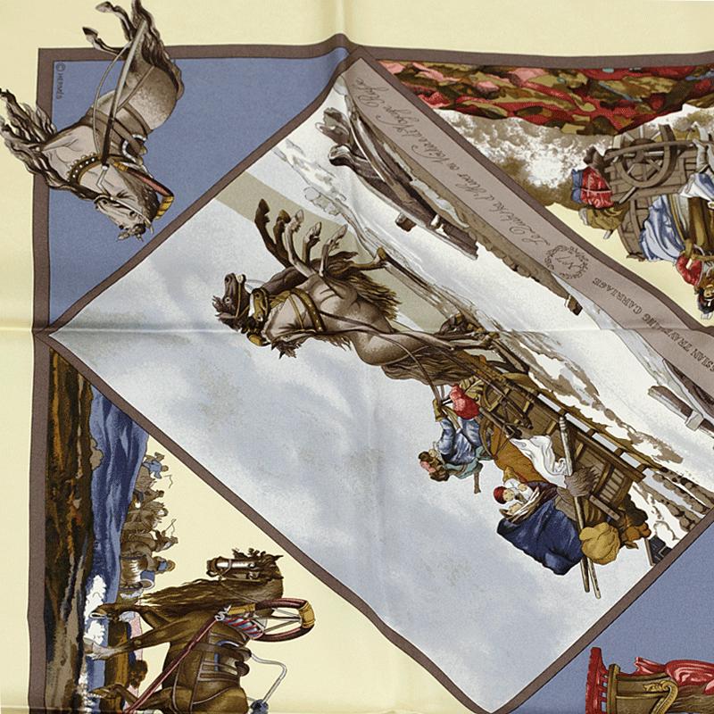 Hermes Scarf "Voyages en Russie" by Loic Dubigeon 90cm Silk | Carre Foulard