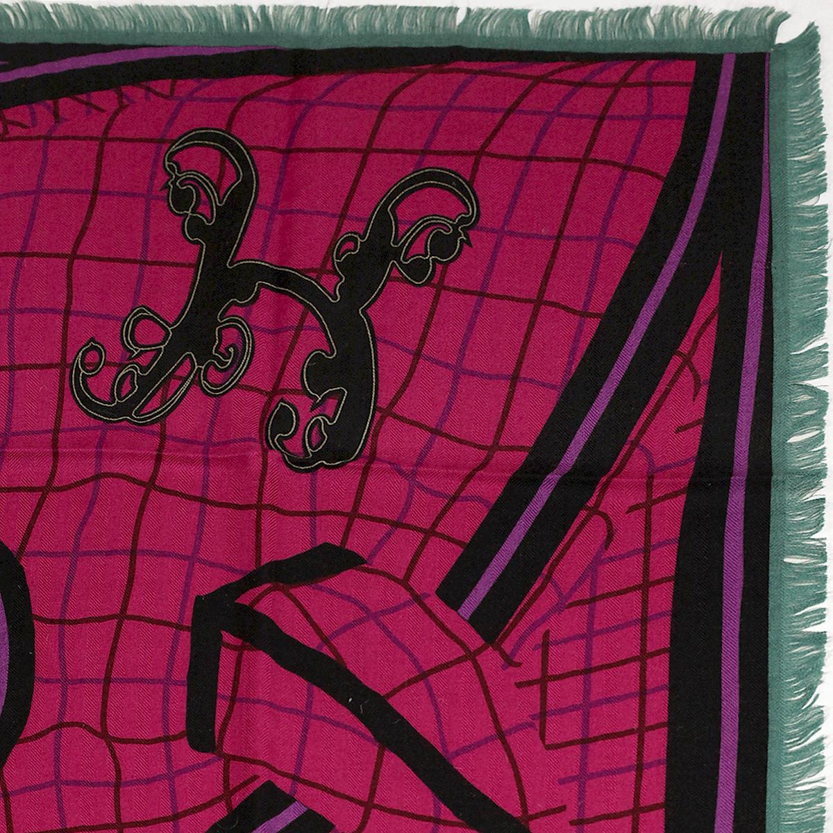 Hermes Scarf "Bete de Concours" by Anamorphee 90cm Cashmere Frange | Carre Foulard