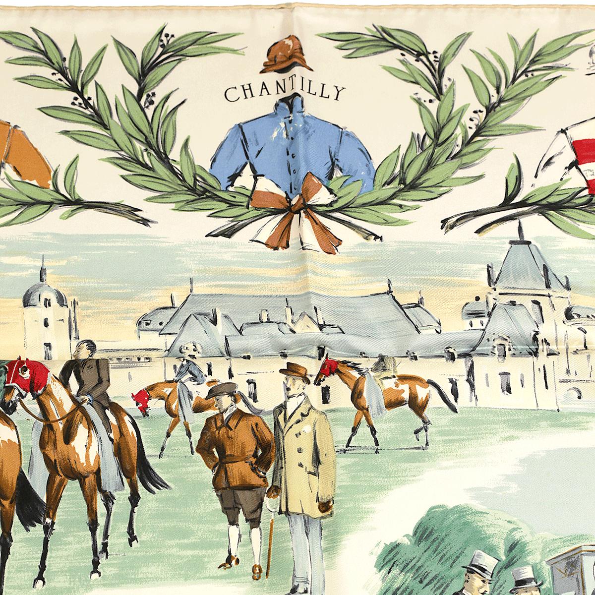 Hermes Scarf "Chantilly" by Maurice Tranchant 90cm Silk | Carre Foulard