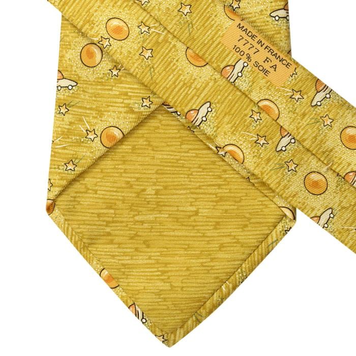 Hermes Men's Silk Tie UFO Pattern 7777 | Necktie Cravate