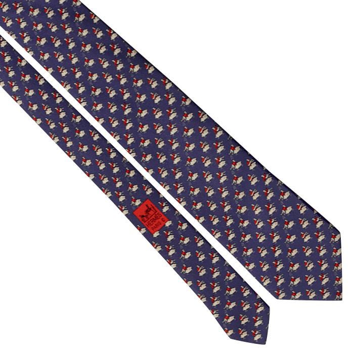 Hermes Men's Silk Tie Whimsical Sheep Pattern 605857 | Necktie Cravate