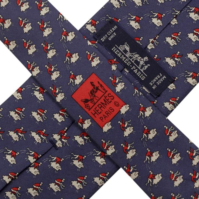 Hermes Men's Silk Tie Whimsical Sheep Pattern 605857 | Necktie Cravate