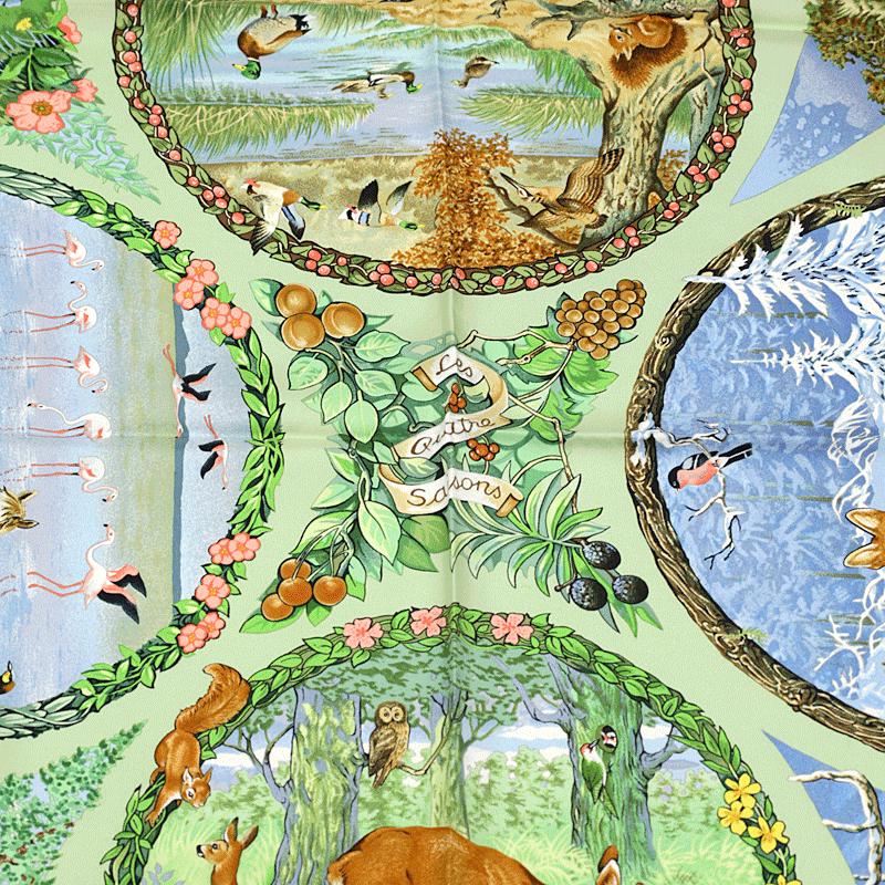 Hermes Scarf "Les Quatre Saisons" by Robert Dallet 90cm Silk | Carre Foulard
