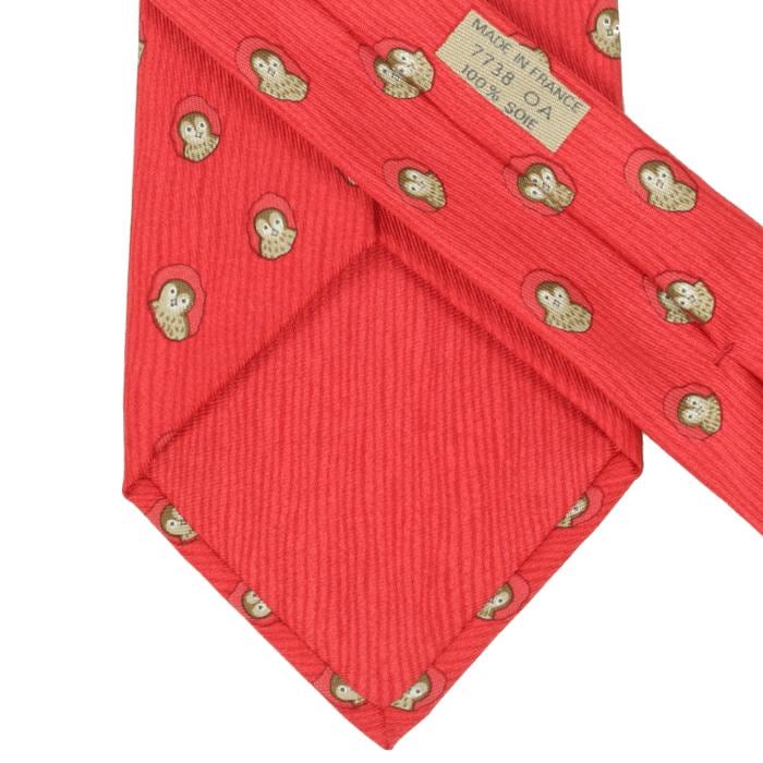 Hermes Men's Silk Tie Whimsical Owls Pattern 7738 | Necktie Cravate