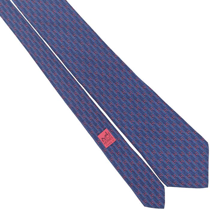 Hermes Men's Silk Tie H Geometric Pattern 5075 | Necktie Cravate