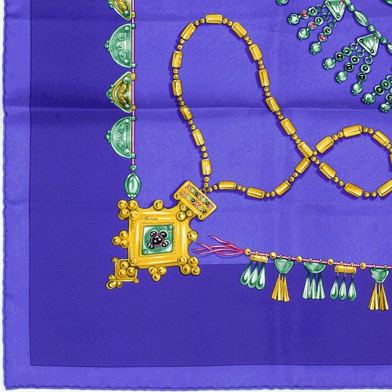 Hermes Scarf "Parures des Sables" by Laurence Bourthoumieux Vintage 90cm Silk | Carre Foulard